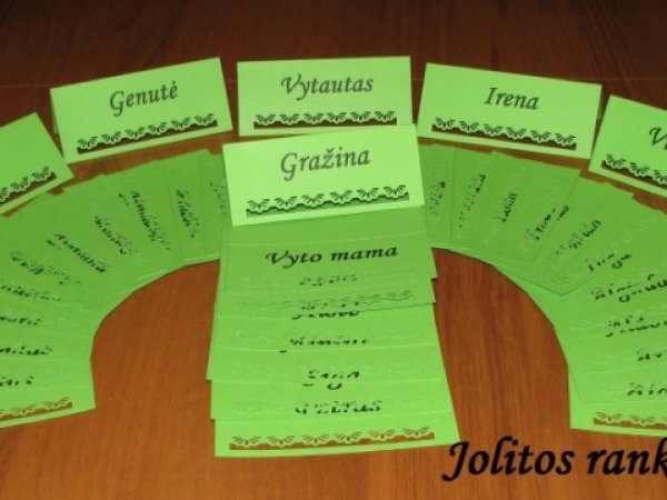 Name card (table decoration) - Cuts