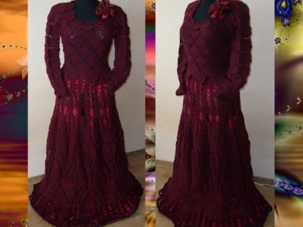 Burgundy dress - Dresses