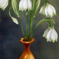 Snowdrops 20x40 - Oil painting - drawing