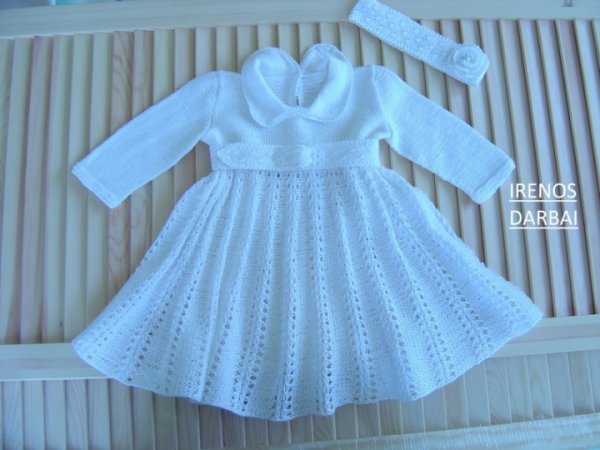 Knitted cotton suknyte-Krikstynomsm - Baptism clothes