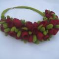 Wake-wool ornament silkworms - Necklaces - felting