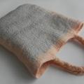 Felted by hand peach and gray combination - Handbags & wallets - felting