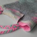 Felted by hand Summer pink gray - Handbags & wallets - felting