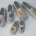 Rye, cornflower, ladybird. - Shoes & slippers - felting