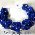 Blue floral bracelet - Bracelets - beadwork