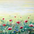 Blooming Meadow - Acrylic painting - drawing