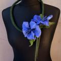 " Blue Geranium " - Necklaces - felting