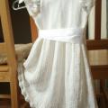 White ornate dress - Children clothes - knitwork