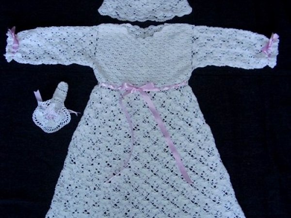 Christening dress crocheted - Baptism clothes