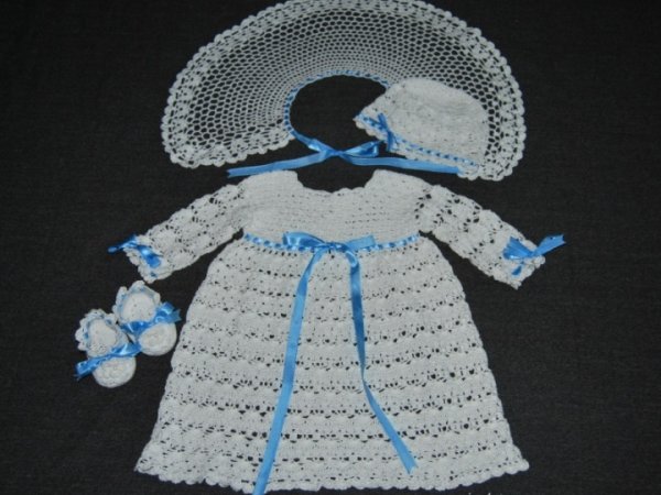 Crocheted christening robes - Baptism clothes