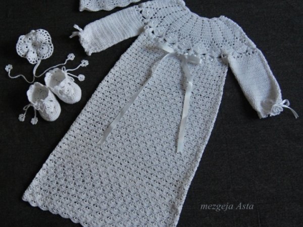 Crocheted christening robes - Baptism clothes