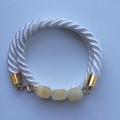 White rope with a double bracelet KALCIT - Bracelets - beadwork