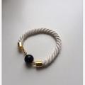 White rope bracelet with Cairo night - Bracelets - beadwork