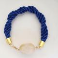 Rotate the blue rope bracelet with nephritis - Bracelets - beadwork
