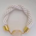 Rotate white rope bracelet with nephritis. - Bracelets - beadwork
