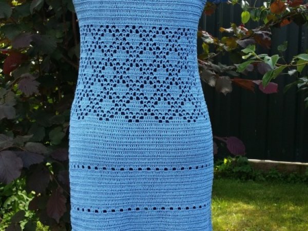 Crocheted blue dress 2