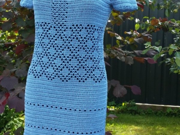 Crocheted blue dress 3