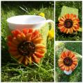 Summer colors cup decoration :) - For interior - felting