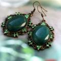 Emeralds sparkle - Earrings - beadwork