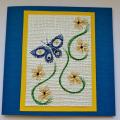 Embroidered postcard " butterfly " - Postcard - making