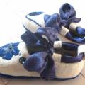 Shoes Princess " blue poppy " - Shoes & slippers - felting