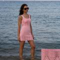 Pink summer dress knitted knitting needles - Dresses - knitwork