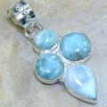 Pendant with Larimar - Neck pendants - beadwork