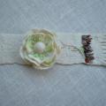 Flowered white ... - Bracelets - felting