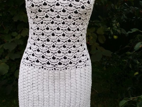 Crocheted white dress - Dresses