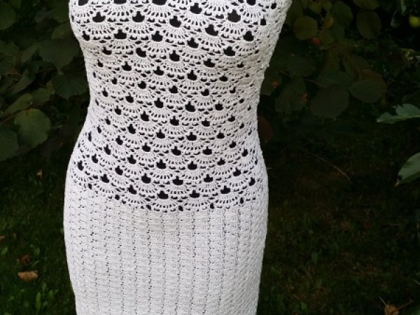 Crocheted white dress 2