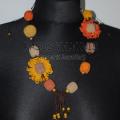 Slingo necklace " Gerbera " - Necklace - needlework