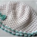 White with blue kaspinuku kepryte - Hats - needlework