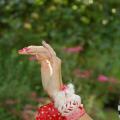 Otherwise, a red-and-white - Bracelets - felting