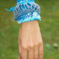 Otherwise, a turquoise-gray - Bracelets - felting