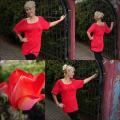 Red tulips - Blouses & jackets - knitwork