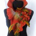 Rust gray scarf felting processes - Scarves & shawls - felting