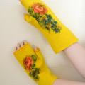Sunflowers - Wristlets - felting