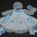 Knitted christening gown - Baptism clothes - knitwork