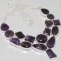 Necklace with amethyst - Necklace - beadwork