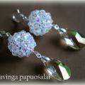 Bubbles earrings with crystals - Earrings - beadwork