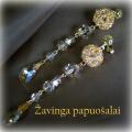 Decorated in gold and crystal earrings - Earrings - beadwork