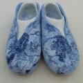 blue ladies slippers " creepers " - Shoes & slippers - felting