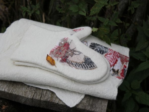 White felted gloves - Gloves & mittens
