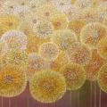 Gold sun powder puffs 60x30 - Oil painting - drawing