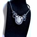 Soutache necklace " Black / White " - Necklace - beadwork