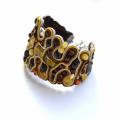 Soutache bracelet with amber - Bracelets - beadwork