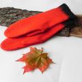 Felted red gloves - Gloves & mittens - felting