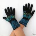 Felt gloves Wave - Gloves & mittens - felting