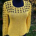 Crocheted yellow blouse - Sweaters & jackets - needlework