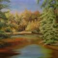 Forest Lake - Oil painting - drawing